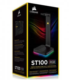 Corsair Gaming St100 Rgb - Headset Stand With 7.1 Surround Sound. Built In 3.5mm Analog Input.