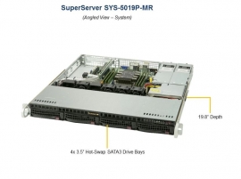 Supermicro 1Ru Superserver 5019P-Mr Barebone Server Single Scaleable Socket Lga3647 4 X 3.5" Hdd