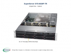 Supermicro Superserver 6029P-Tr 2U Rackmount Dual Socket Lga3647 16X Dimm Intel C621 2 X 1Gbe Impi