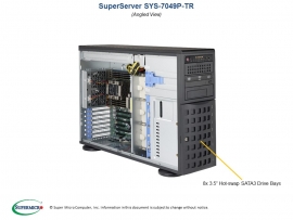 Supermicro Superserver 7049p-tri 4u Tower Dual Socket Lga3647 16x Dimm Intel C621 2 X Gb Lan Impi
