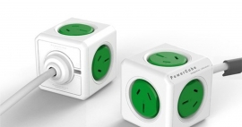Allocacoc Powercube Extended 5 Outlets 3M Green (Ls) 5304/Auexpcgr