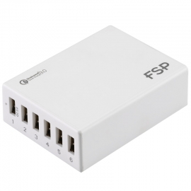 Fsp Amport 62 6 Ports Usb 62w Qc 3.0 White Quick Charger Amport 62w