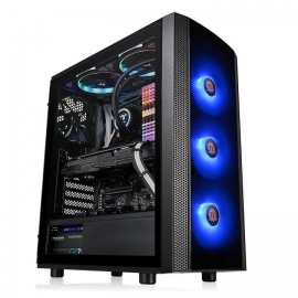 Thermaltake Mid Tower: Versa J25 Side Tempered Glass RGB Edition, 3 x 120mm RGB Fans, 1 x Standard 120mm exhaust Fan (CA-1L8-00M1WN-01)