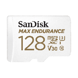 SANDISK MAX ENDURANCE MICROSDXC CARD SQQVR 128G (60 000 HRS) UHS-I C10 U3 V30 100MB/S R 40MB/S W SD ADAPTOR Sdsqqvr-128G-Gn6Ia