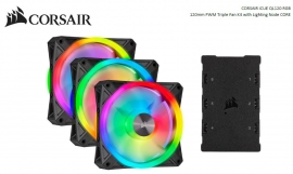 Corsair iCUE QL120 RGB 120mm PWM Triple Fan (CO-9050098-WW)