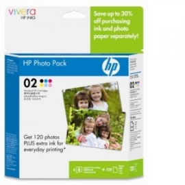 Hp Cg849aa Hp 02 Photo Value Pack, 10x15, 120 Sheets Ap