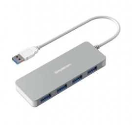 Simplecom Ch319 Ultra Slim Aluminium 4 Port Usb 3.0 Hub For Pc Mac Laptop Silver Ch319-Sl