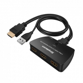Simplecom Cm323 3 Way Hdmi 2.0 Switch 3 In 1 Out Splitter Hdcp 2.2 4k @60hz Uhd Hdr Cm323