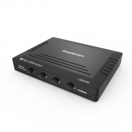Simplecom Cm340 Mechanical 4 Way Manual Push Button Hdmi Switch Box 4 Port 4k Uhd Hdcp  Cm340