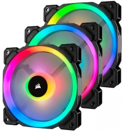 Corsair Ll Series Ll120 Rgb 120mm Dual Light Loop Rgb Led Pwm Fan 3 Fan Pack With Lighting Node
