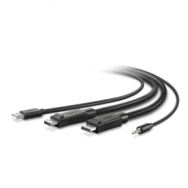 Belkin Display Port Combo Cable (Dp(2)/Usb A/Audio To Dp(2)/Usb B/Audio) Dual Output 1.8M F1D9020B06