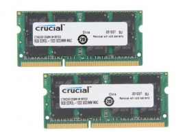 Crucial Ddr3 Sodimm Pc10600-16gb Kit (2x 8gb) 1333mhz Cl9 204pin 1.35v/ 1/ 5v Notebook Memory