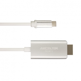 Axceltek USB-C Type-C To HDMI Cable 2M Aluminium Housing Supports 4K @30Hz (Cuchdmi-2)