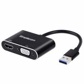 Simplecom DA316 Usb 3.0 To Hdmi + Vga Video Card Adapter Full Hd 1080P Da316
