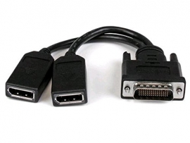 Startech 8in Lfh 59 Male To Dual Female Displayport Dms 59 Cable - Dms-59 To Dual Displayport Cable
