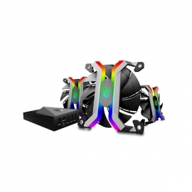 Deepcool 120mm Mf120 Rgb 2200rpm Fan Triple Pack With Lighting Controller Dp-gs-fmf120wf-3sw