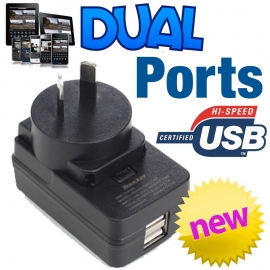 Huntkey D202 Ac To Usb Dual Charger Power Mate 2-Ports 5V 2.1A Wall Charger Elehund202