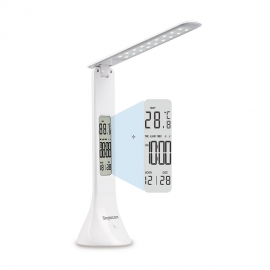 Simplecom El610 Led Mini Desk Lamp Rechargeable With Digital Clock El610