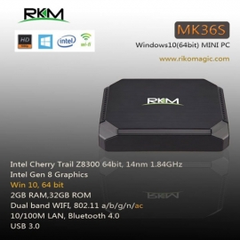 Rkm Mk36s Smart Tv Box Cherry Trail Z8300 Win10 2g 32g Dual Band Wifi Bt4.0 Elerkmmk36s