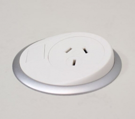 Elsafe: Pixel 1 X Gpo / 2 X Data Coupler With 2000mm Lead With 10a Three Pin Plug - White/ Silver