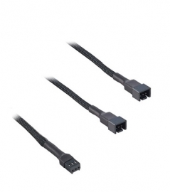 3-pin Fan To 2x 3-pin Fan Splitter Cable Black 25cm Acbaus3pinsplit