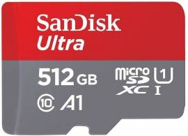 Sandisk Sdsquar-512G-Gn6Mn Micro Sdxc Ultra A1 Class 10 100Mb/S No Adapter Ffcsan512Gtfquargn6Mn