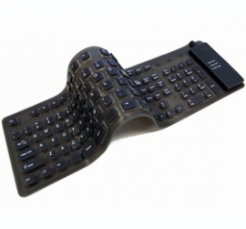 Usb Foldable Waterproof Silicone Soft Keyboard W/ 109 Keys Black