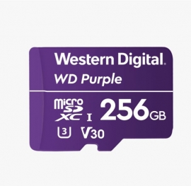 Western Digital WD Purple 256GB MicroSDXC Card 24/7 -25°C to 85°C Weather & Humidity Resistant for Surveillance IP Cameras mDVRs NVR Dash Cams Drones Wdd256G1P0A