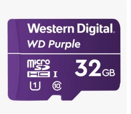 Western Digital WD Purple 32GB MicroSDXC Card 24/7 -25°C to 85°C Weather & Humidity Resistant for Surveillance IP Cameras mDVRs NVR Dash Cams Drones Wdd032G1P0A