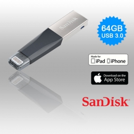 Sandisk Ixpand Imini Flash Drive Sdix40n 64gb Grey Ios Usb 3.0 Fussansdix40n64g