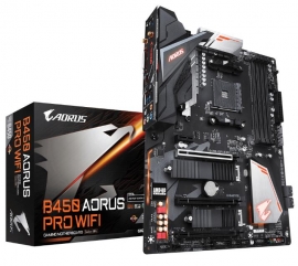 Gigabyte Giga Arous Amd B450 4 X Ddr4 Dimm 1 X Hdmi 1 X Dvi-d 6 X Usb 1 X Rj-45 5 X Aj Ga-b450-aorus-pro-wifi