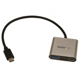 Startech 2 Port Usb C Hub With Power Delivery - Usb-c To Usb-a And Usb-c - Usb 3.0 Hub Hb30c1a1cpd