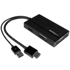 Startech Travel A/v Adapter: 3-in-1 Hdmi To Displayport Vga Or Dvi - 1920 X 1200 Hd2dpvgadvi