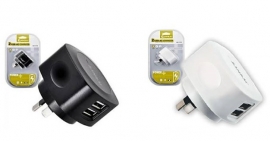 Sansai 2 Usb Outlet Ac Charger 5v 2.1a Output Max For Smartphones Tablets Ipad Iphone Ipod Cameras