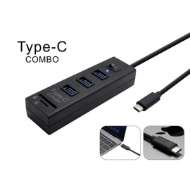 Generic Type C Usb 3.1 Hub 3 Port With Switch + Sdxc, Micro Sdxc Card Reader Combo 9802000003 Hyd-9802t