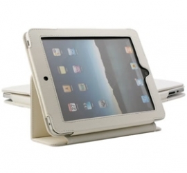 Ipad Mini Folding Protective Pu Leather Case White
