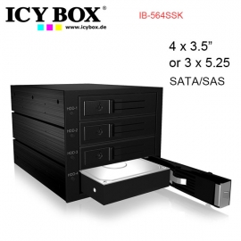 Icy Box Ib-564ssk Backplane For 4x 3.5" Sata Or Sas Hdd In 3x 5.25" Bay Ib-564ssk