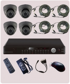 4ch Combo Kits Includes 4* 1/ 3"sony Icx633bk Ccd 420tv Line, Pal:500(h)x583(v), 24*ir Led, 20m