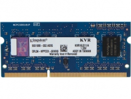 Kingston Single Channel So-dimm: 4gb Ddr3l 1600mhz Low Voltage Non-ecc Cl11 1.35v Kvr16ls11/4