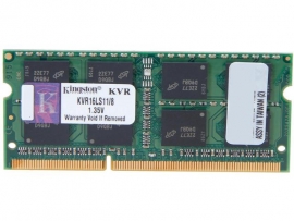 Kingston Single Channel So-dimm: 8gb Ddr3l 1600mhz Non-ecc Cl11 1.35v Kvr16ls11/8