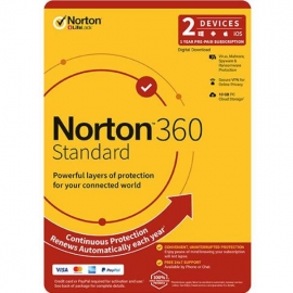 NORTON 360 STANDARD 10GB AU 1User 2Device 12MONTH ATTACH ENR DVDSLV 21396611