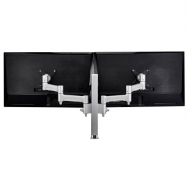 Atdec Awm Dual Monitor Arm Solution - 460Mm Articulating Arms - 400Mm Post - Grommet Clamp - Black Awms-2-4640G-B