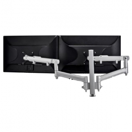 Atdec AWM Dual monitor arm solution - dynamic arms - 400mm post - F Clamp - silver (AWMS-2-D40F-S)