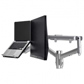 Atdec Dual monitor & notebook combo - 618mm dynamic arms on 135mm post- silver (AWMS-2-ND13B-S)
