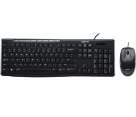 Logitech Wired Keyboard Mouse Combo Desktop Mk200 Black Usb 920-002693
