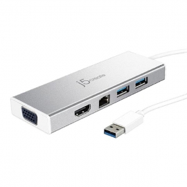 J5create Jud380 Usb 3.0 Mini Dock (adapter Includes Hdmi & Vga Output Usb 3.1 Type-a Port X 2