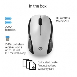Hp 201 Pk Silver Wireless Mouse 3Dh83Aa