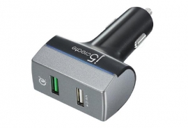 J5create Jupv20 2-port Usb Car Charger With Qualcomm Quick Charge 3.0 (1-port Quick Charge 3.0 (max