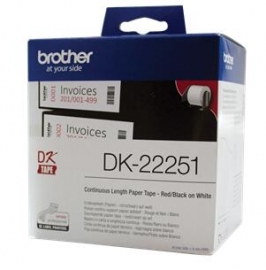Brother White Continuous Paper Roll 62mm X 15.24m (with Black/ Red Print) Lbf797024