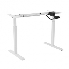 Brateck 2-Stage Single Motor Electric Sit-Stand Desk Frame with button Control Panel-White Colour FRAME ONLY